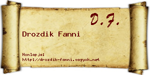 Drozdik Fanni névjegykártya