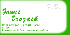 fanni drozdik business card